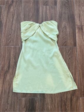 Princess Polly Strapless Twist-Front Mini Dress in Mint
